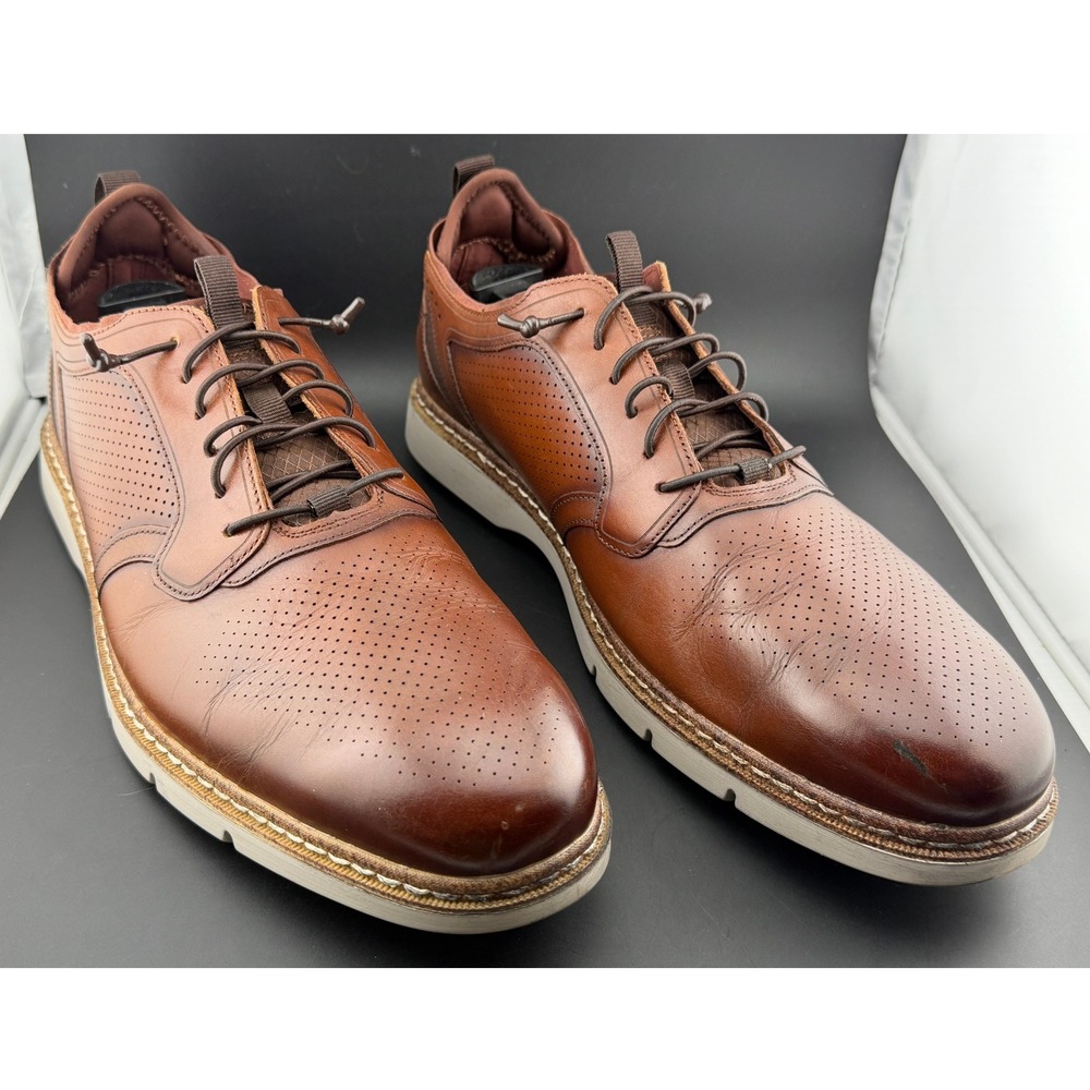Stacy Adams Redzone Collection-Hybrid, Cognac Brown Leather Sneakers, Mens 11D